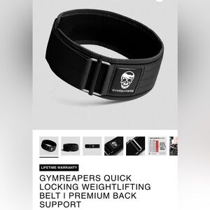 Gymreapers Quick Locking Belt XS Brand New Never Worn